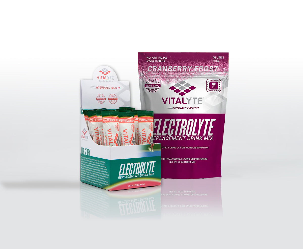 Vitalyte Electrolyte Powder Drink Mix Bundle, 1 Standup Pouch + 25 Count Packet, Cranberry & Watermelon Flavor