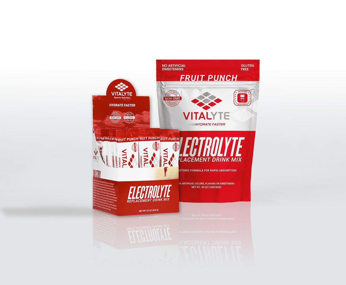 Vitalyte Electrolyte Powder Drink Mix Bundle, 1 Standup Pouch + 25 Count Packet, Fruit Punch Flavor