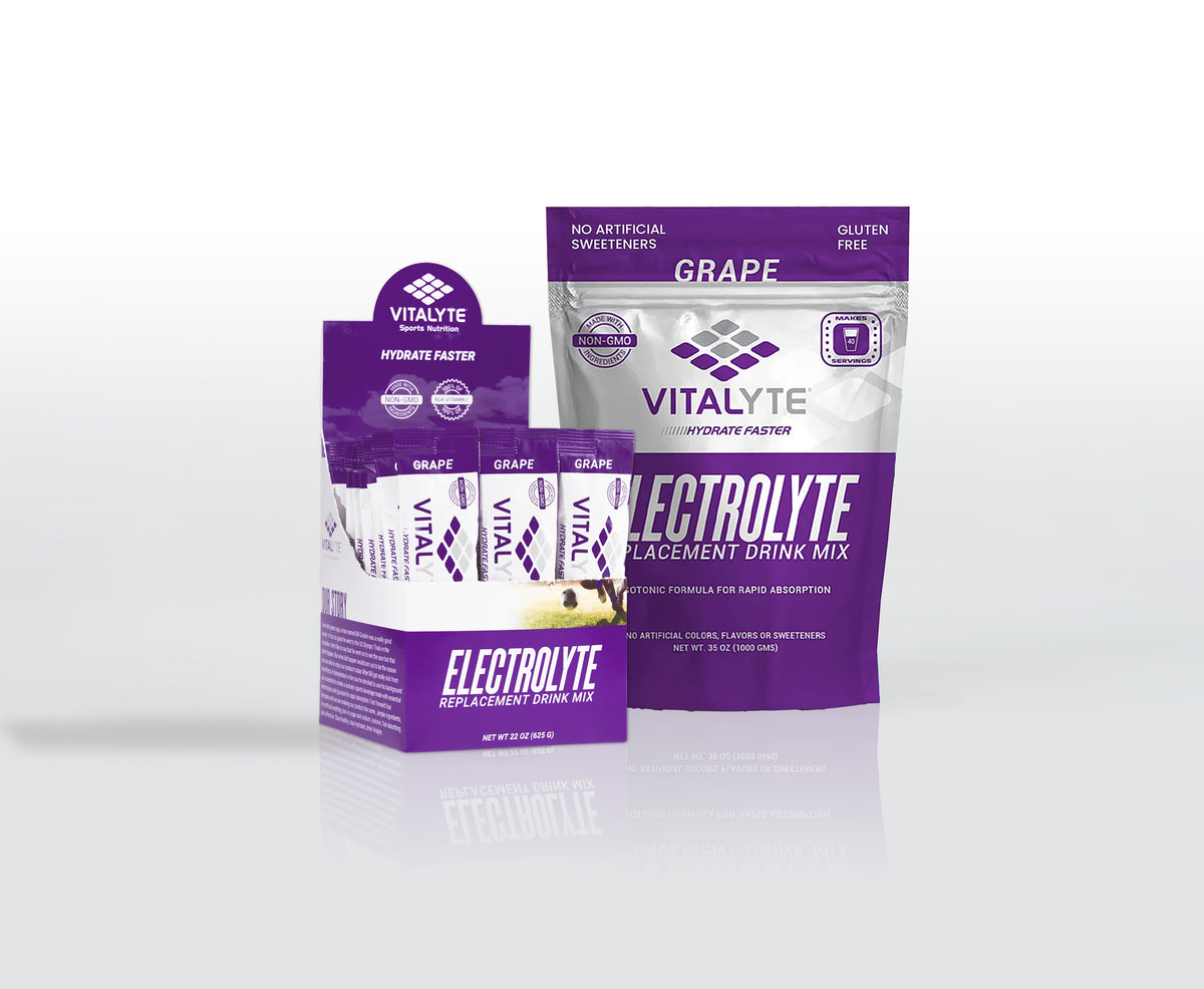 Vitalyte Electrolyte Powder Drink Mix Bundle, 1 Standup Pouch + 25 Count Packet, Grape Flavor