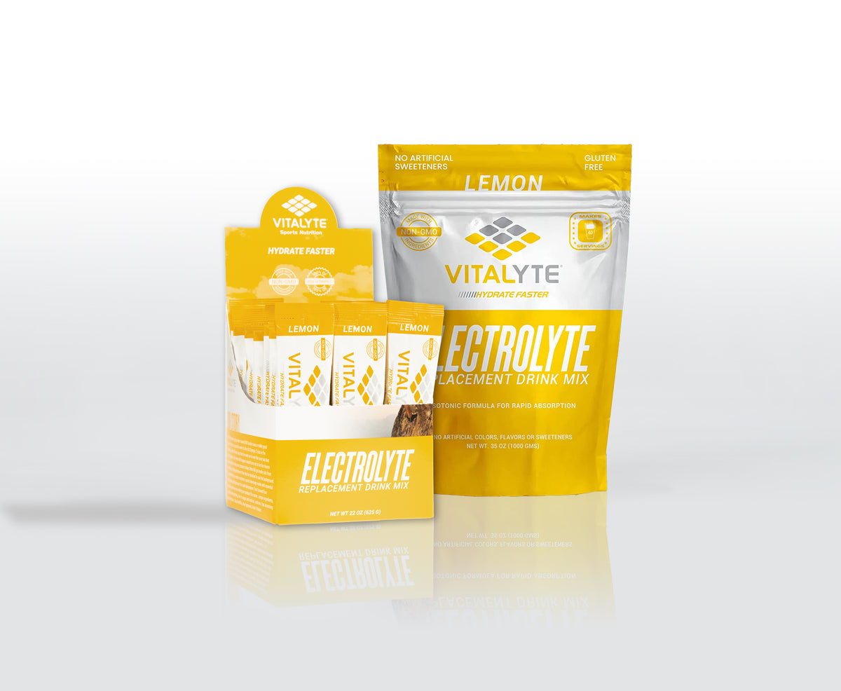 Vitalyte Electrolyte Powder Drink Mix Bundle, 1 Standup Pouch + 25 Count Packet, Lemon Flavor