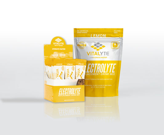 Vitalyte Electrolyte Powder Drink Mix Bundle, 1 Standup Pouch + 25 Count Packet, Lemon Flavor