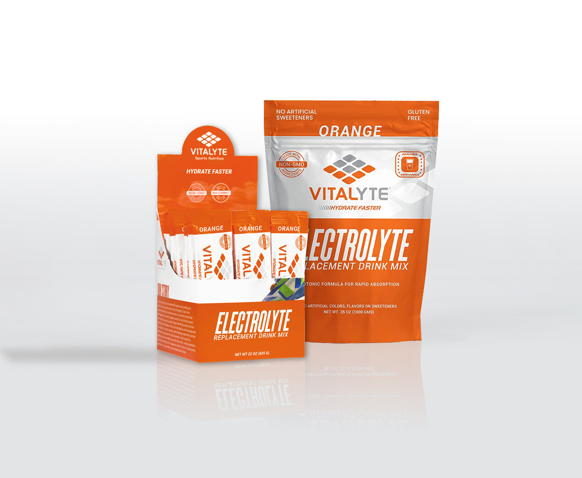Vitalyte Electrolyte Powder Drink Mix Bundle, 1 Standup Pouch + 25 Count Packet, Orange Flavor