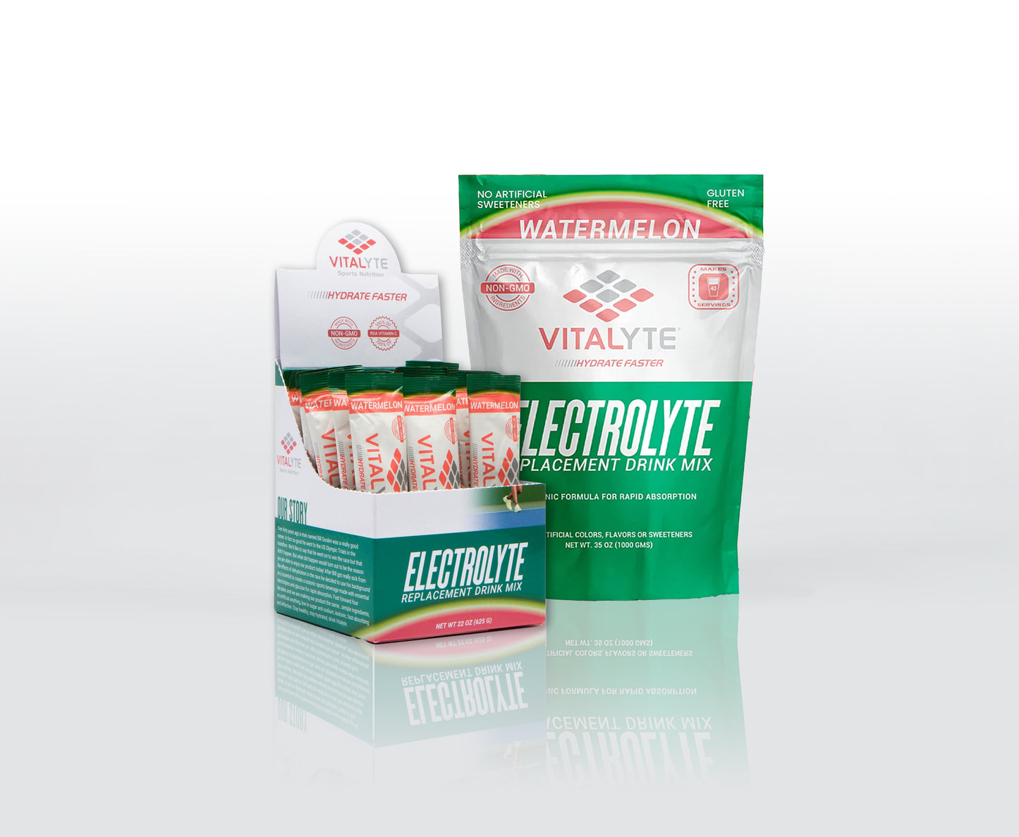 Vitalyte Electrolyte Powder Drink Mix Bundle, 1 Standup Pouch + 25 Count Packet, Watermelon Flavor