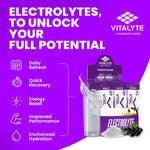 Vitalyte Electrolyte Replacement Drink Mix, 25 Single-Serving Stick Packs, Flavor: Grape