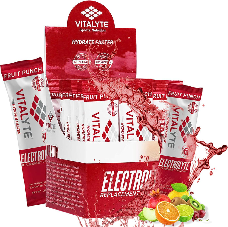 Vitalyte Electrolyte Replacement Drink Mix, 25 Single-Serving Stick Packs, Flavor: Fruit Punch