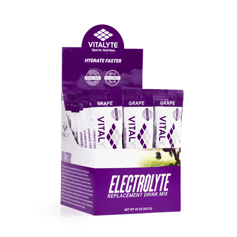 Vitalyte Electrolyte Replacement Drink Mix, 25 Single-Serving Stick Packs, Flavor: Grape